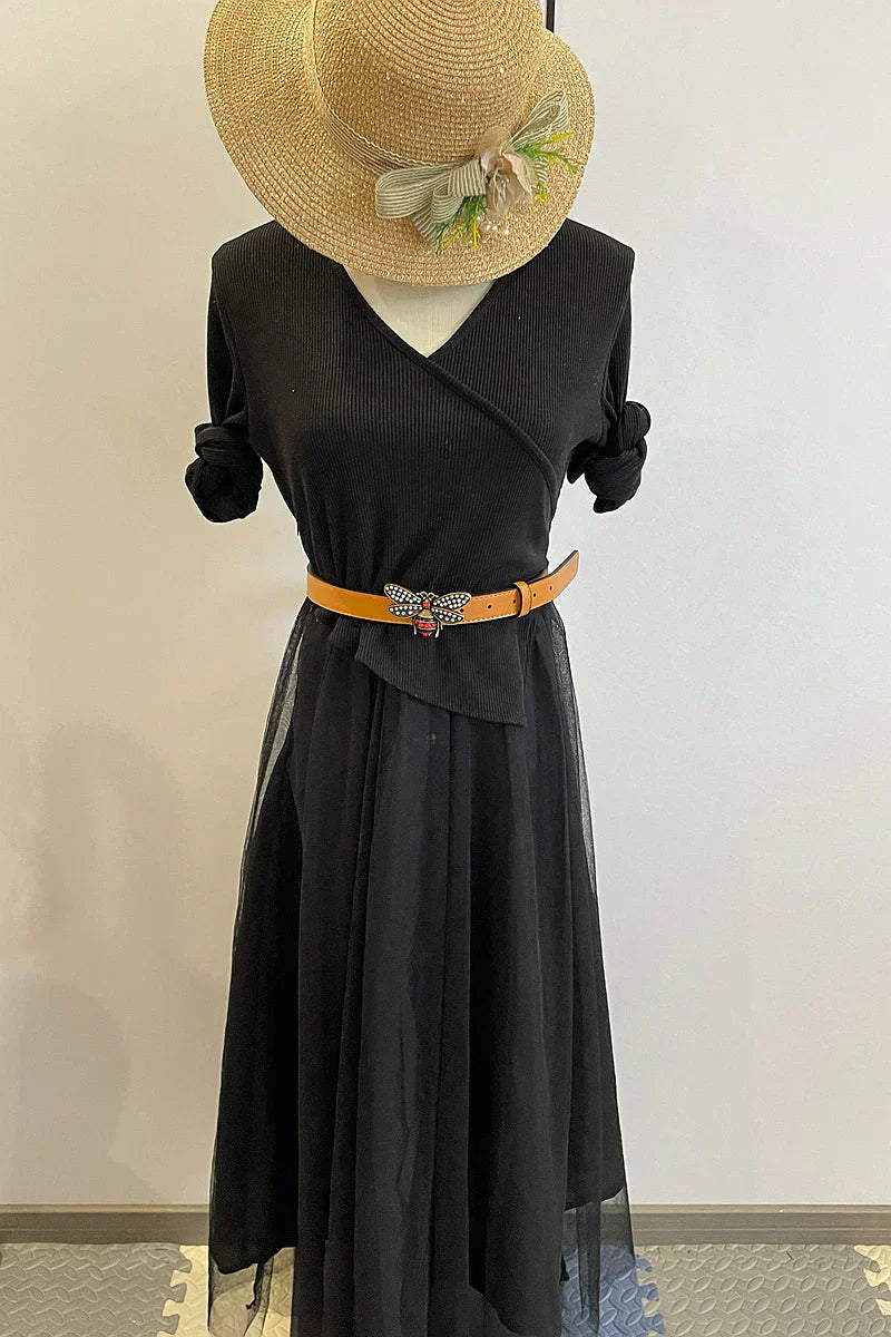 2025 belt 4 Colors bee lychee pattern double-sided belt