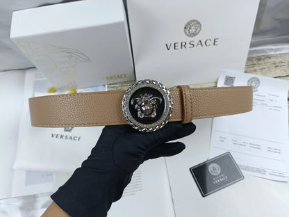 2025 4 Colors   lion head double-sided lychee pattern belt